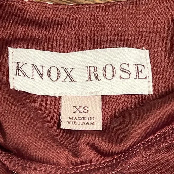 Knox Rose Maxi Dress Tiered Floral Print Mixed Print Strappy Burgundy XS Prairie - Picture 5 of 14